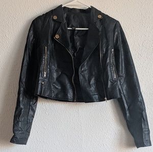Black faux leather jacket